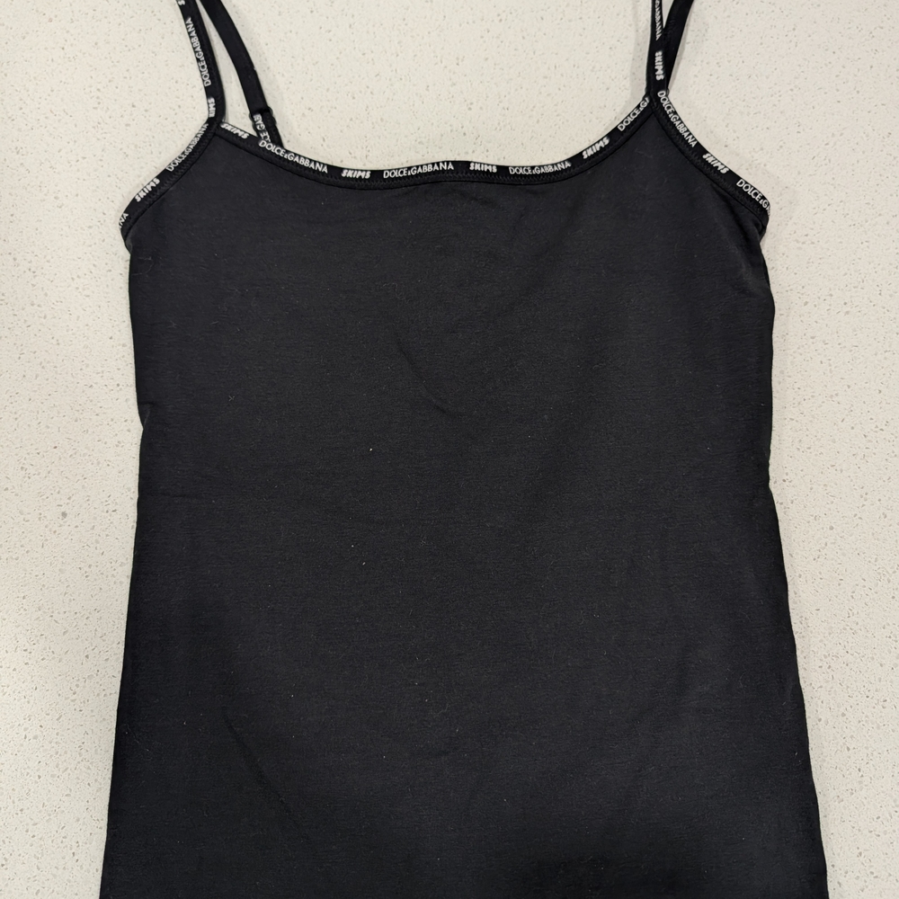 Dolce & Gabbana SKIMS Black Camisole with Logo Straps